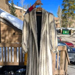 Luxury Fitch Mink Fur Long-Coat M/L.